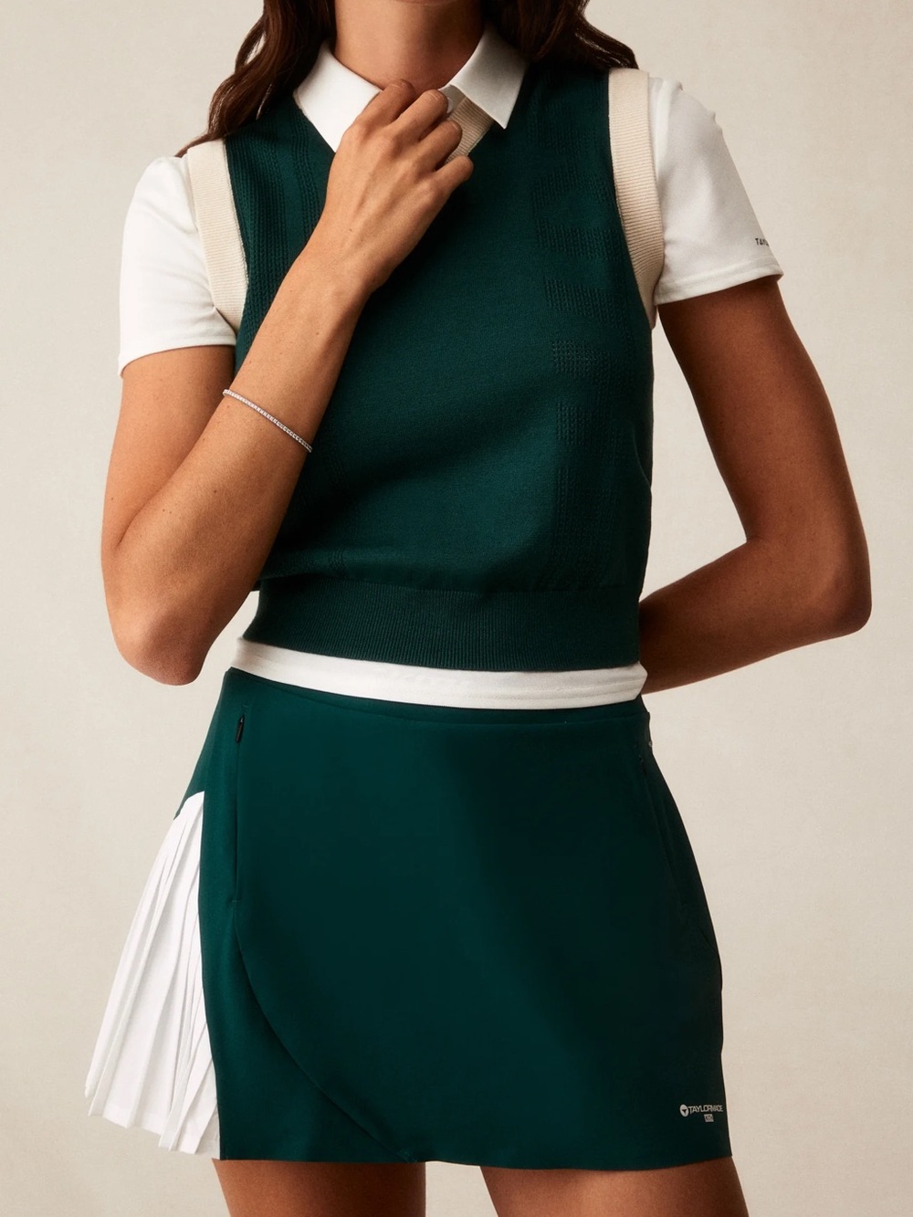 Kith Dark Green Knit Vest with Cream Trim